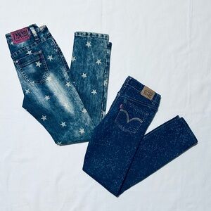 Zanadi Distressed Skinny Ankle Jeans Stars / Levi's 710 Speckled Skinny Jeans